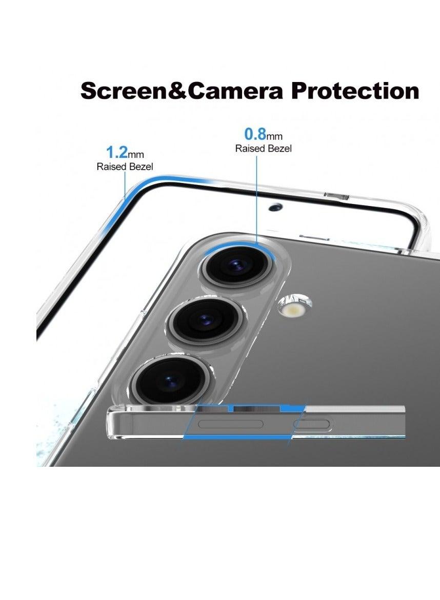 Case Compatible with Samsung Galaxy S24 FE 5G Case Crystal Clear Soft TPU Gel Case Flexible Silicone Anti-Scratch Camera Protection Transparent TPU Cover - Clear (٣)