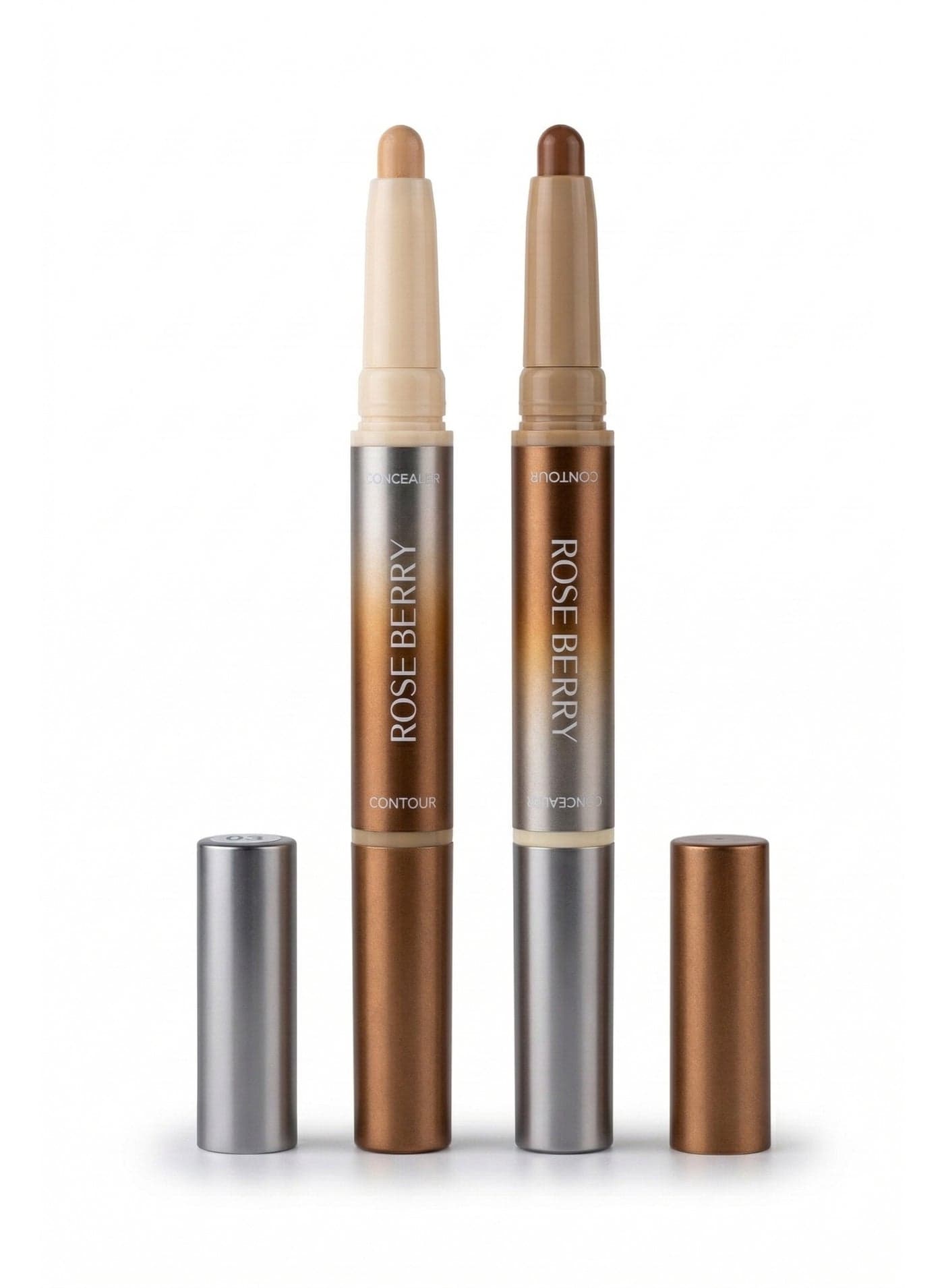 Rose Berry Fine Line 2-in-1 Nose Contour and Concealer Pen, Dual-Ended Makeup Stick, Shade 02 Concealers & Correctors