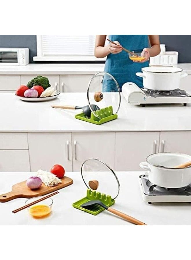 Kitchen Spoon Holders Fork Spatula Rack Shelf Organizer Plastic Spoon Rest Chopsticks Holder Non-Slip Spoons Pad Kitchen Utensil (7)