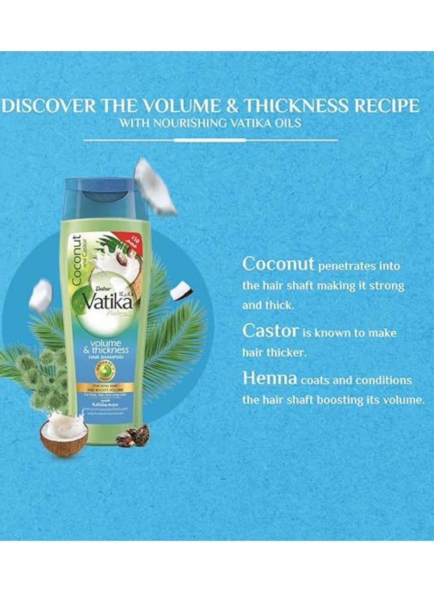 Vatika Naturals Coconut & Castor Hair Shampoo - 180 Ml (3)