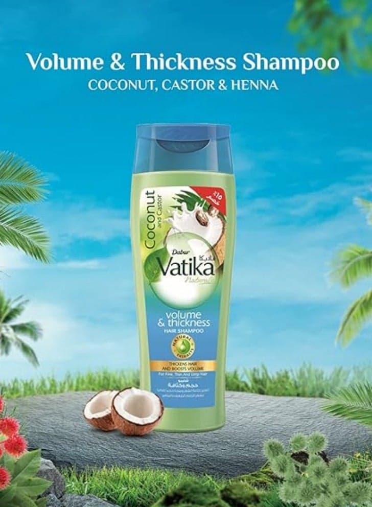 Vatika Naturals Coconut & Castor Hair Shampoo - 180 Ml (2)