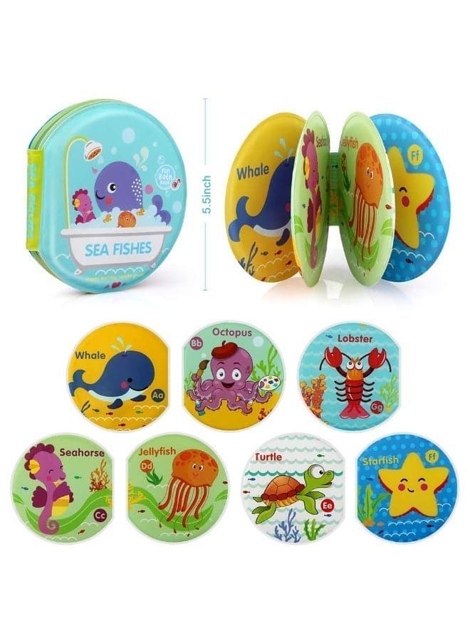 Safwa Toys Round Ocean Plastic Baby Book – Colorful Educational Baby Book for Touch, Attention, Shapes, Letters & Numbers – Suitable from 3 Months Early Development Toys