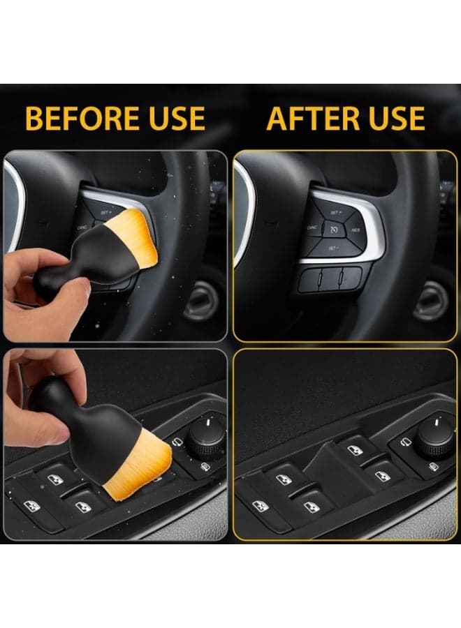 Car Air Conditioning Cleaning Tool – Soft Interior Detailing Brush for Dashboard, Console and Trim – Professional Car Dust Removal Brush-2Pcs (٣)