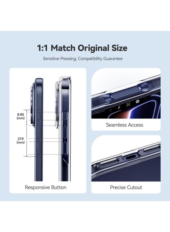 جراب iPhone 17 Pro شفاف كريستالي، 3X مضاد للاصفرار و TPU البكر، حماية من السقوط من الدرجة العسكرية 15 قدمًا، جراب نحيف شفاف للنساء والرجال لهاتف iPhone 17 Pro مقاس 6.3 بوصة، شفاف Cases & Covers (٤)