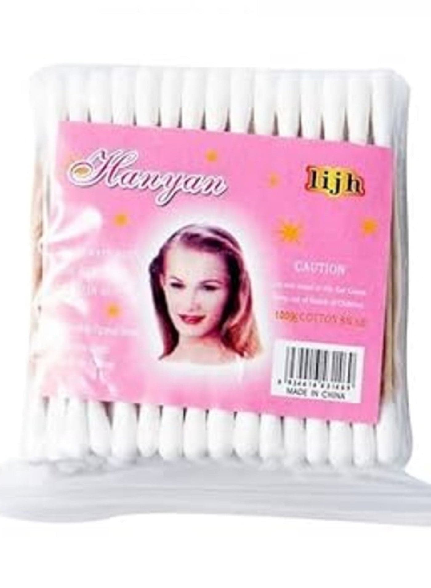 Hanyan 80 Pcs Cotton Swabs with Bamboo Wood Sticks, Double-Headed Grooming & Healthcare
