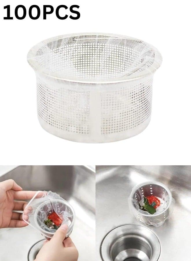 100pcs Disposable Kitchen Sink Strainer Mesh Bags Anti Clogging for All Household Sink Strainers Sink Drains & Strainers