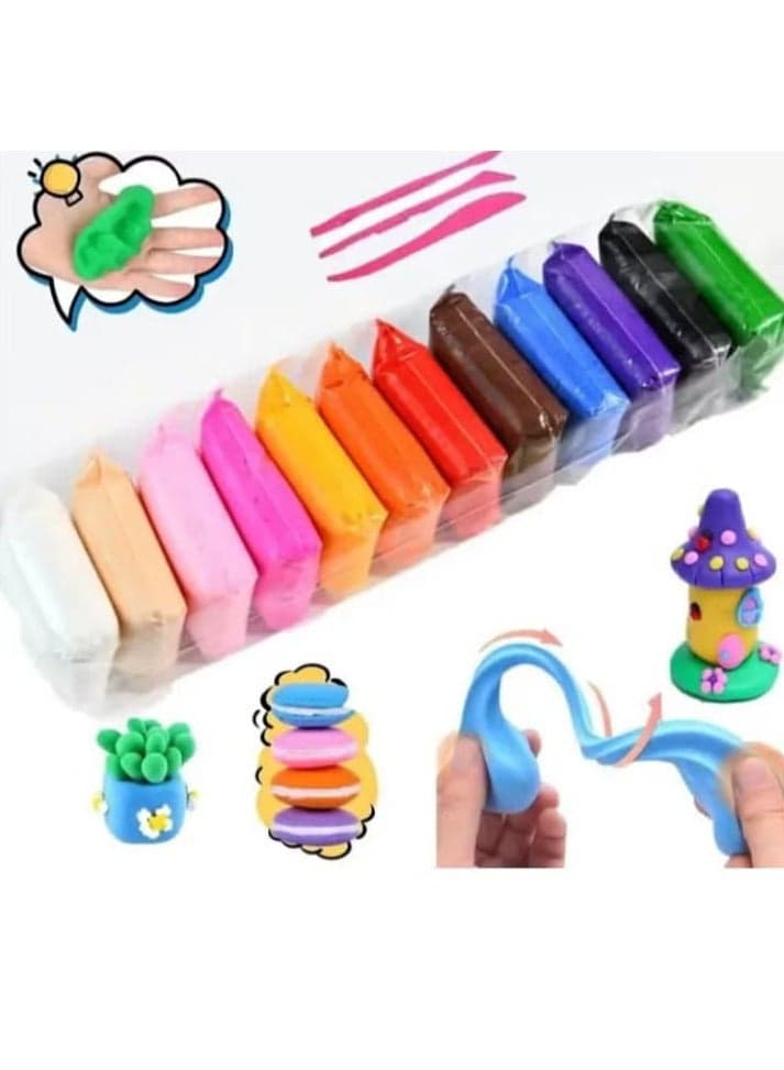 Set of twelve bags of colorful foam clay for kids Clay & Dough