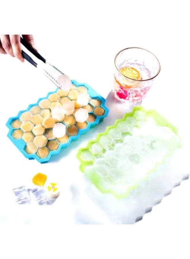 Ice Cube Mold Honey Comb Shaped BPA Free Silicone Multi-colors (6)