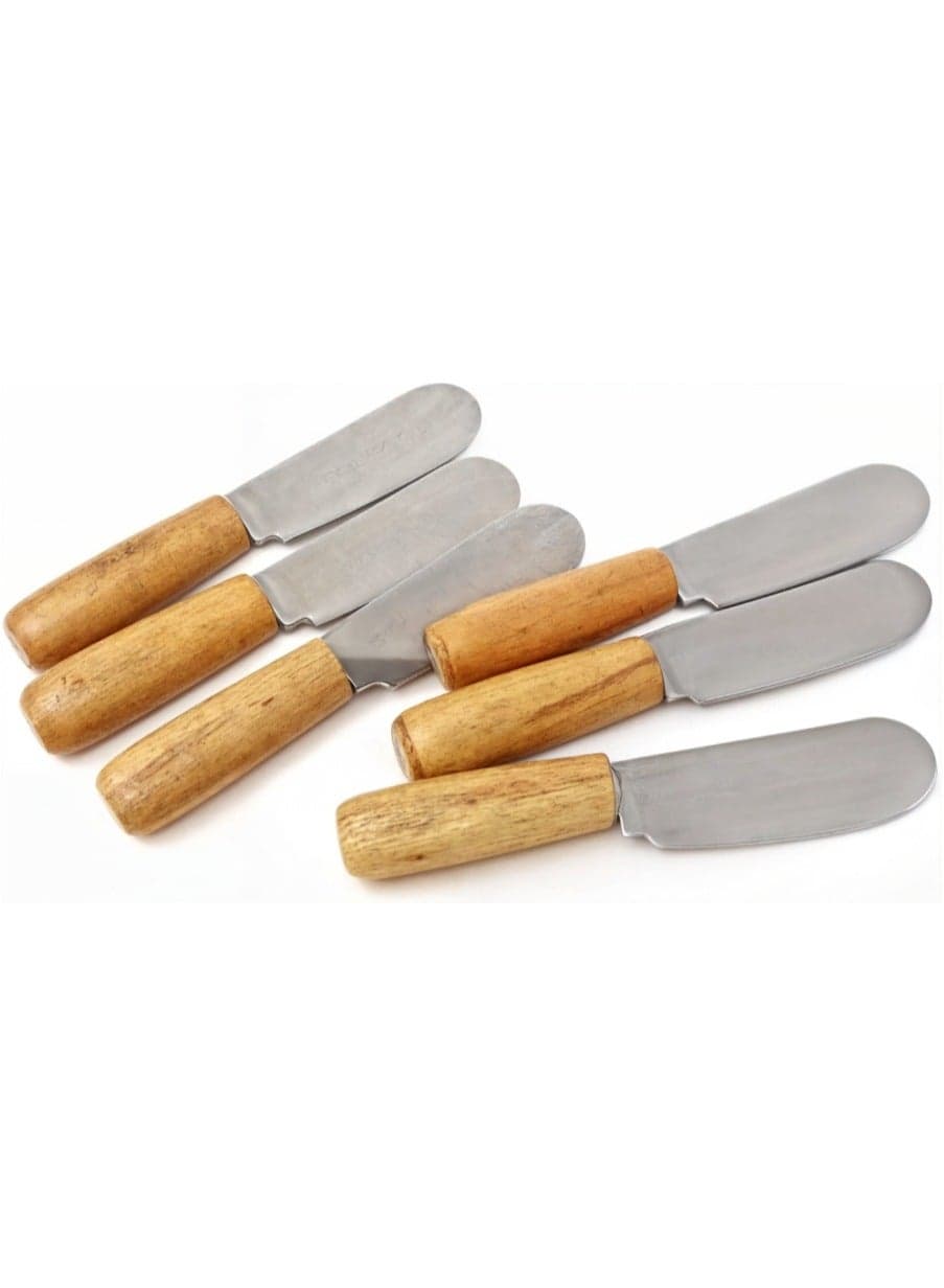 6-piece cheese knife set with wooden handle and sharp stainless steel blades Cheese Knives