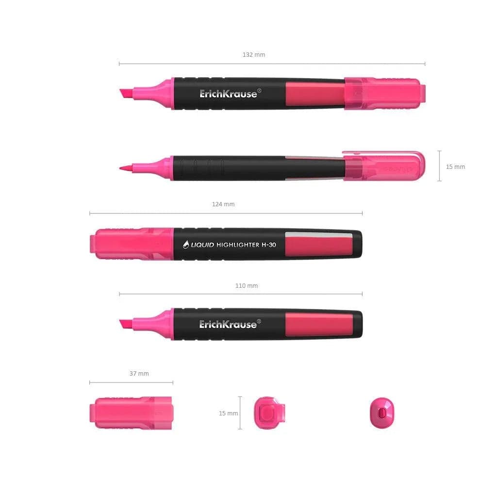 Highlighter ErichKrause® Liquid H-30, ink color: pink Stationery Sets (٤)