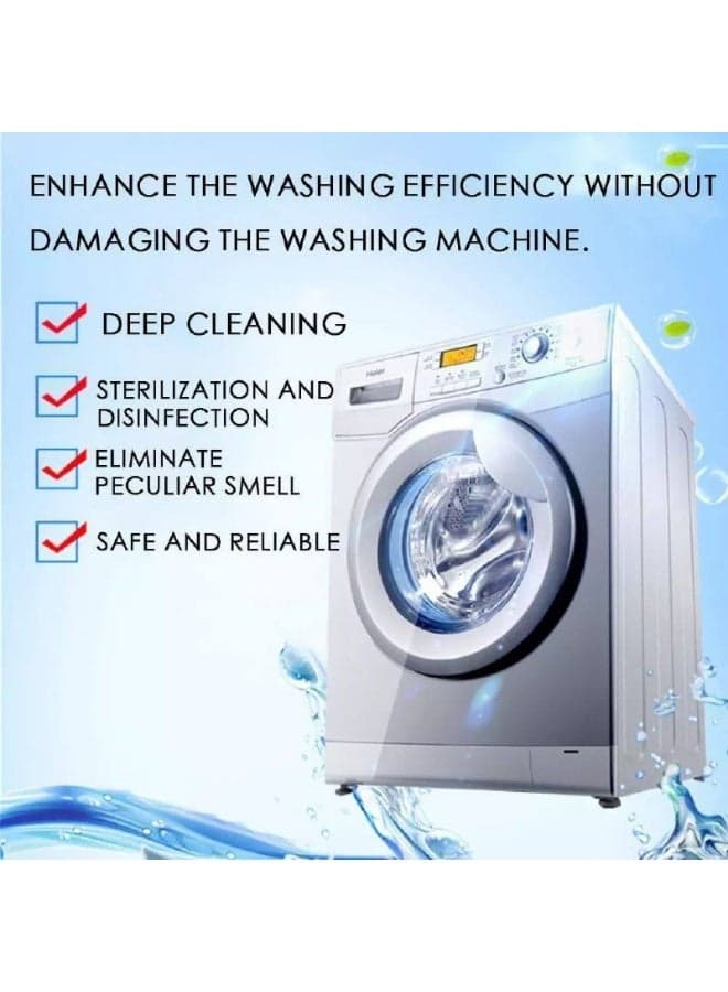 Washing Machine Cleaning Tablets 12 Pieces – Deep Cleaner for Front Load and Top Load Washing Machines Removes Limescale Residue Odors and Dirt for Improved Performance Descalers (٥)