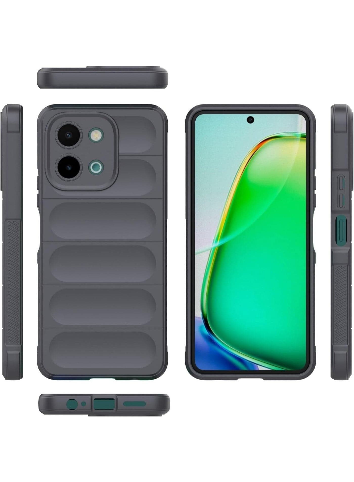 Premium Protection Back Silicone Case Compatible with Vivo y28 4G Magic Shield Shockproof Case with Camera Protection (Dark Grey) (3)