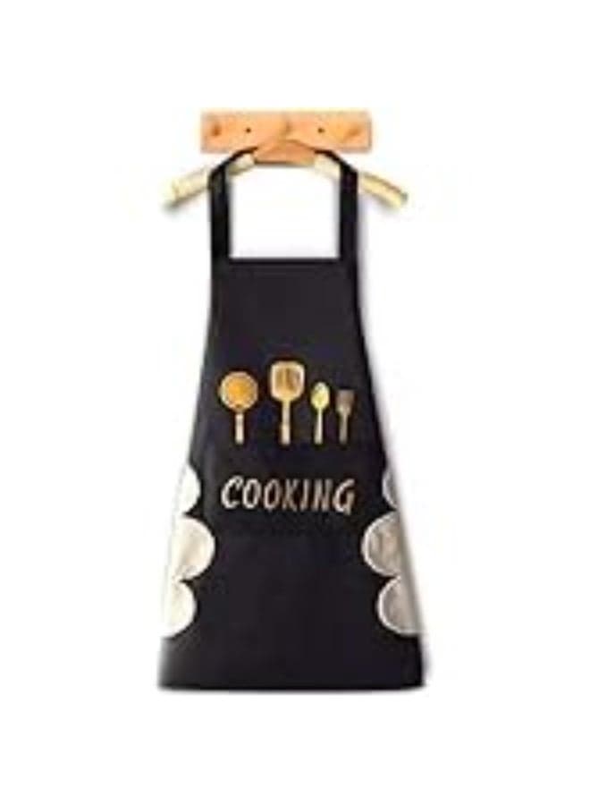 Cooking Kitchen Apron Adjustable Bib Apron for Chefs, Women and Home Cooking with Front Pocket (5)