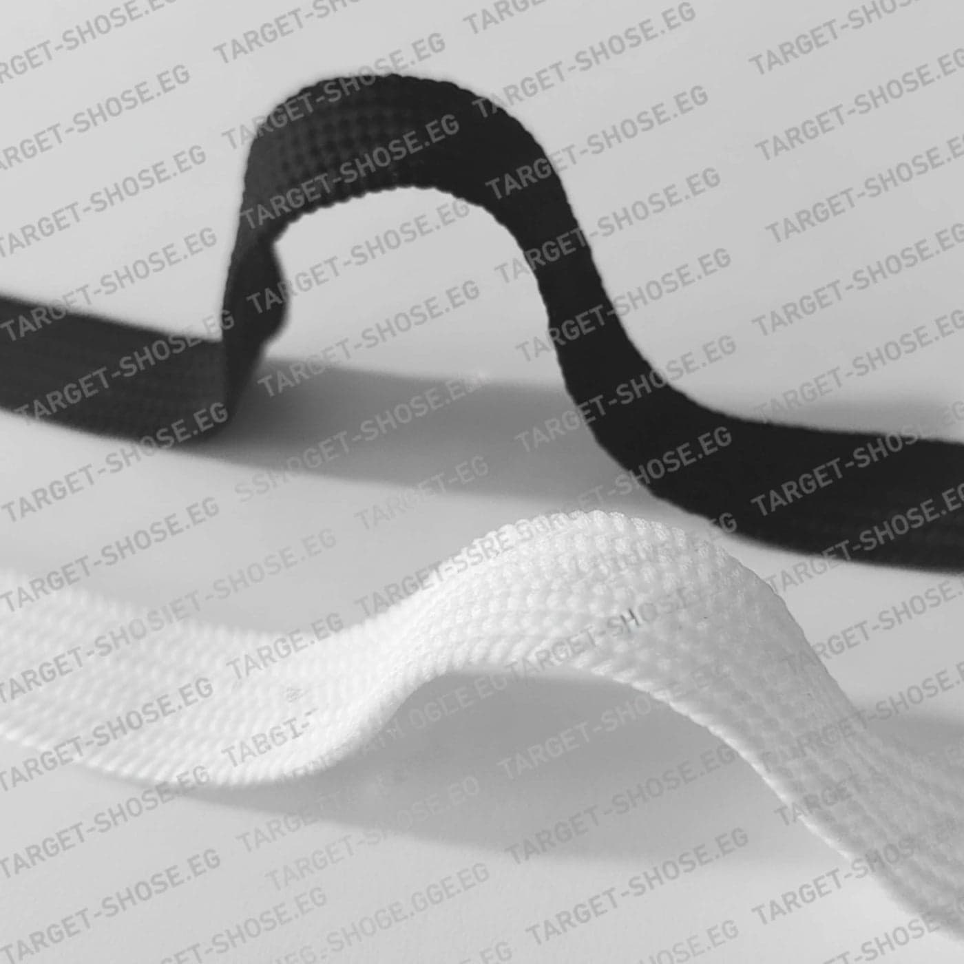 Flat Sneakers Shoelaces, White and Black, Braided Cotton Fabric, 120cm*1.4cm, Herringbone Design, Suitable for Sneakers and Casual Shoes, 1 Pair (White) (٦)