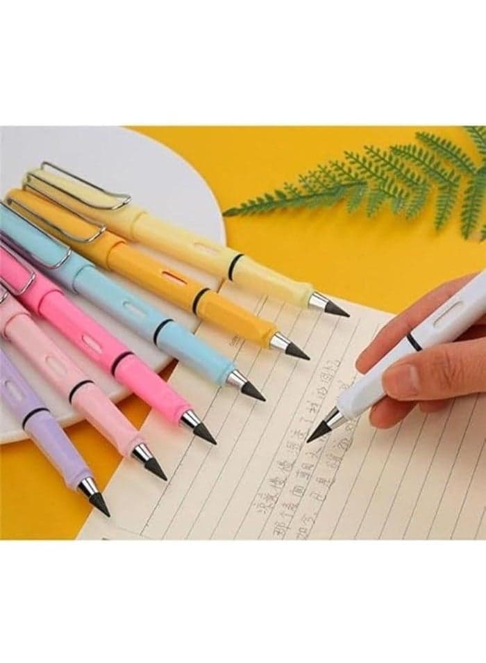 Forever Pencils 6 Pencils, Long Lasting Pencil, Magic Infinity Pencils with Eraser, Cute Long Lasting Inkless Pencil for Kids for Writing, Drawing (6 Pencils)