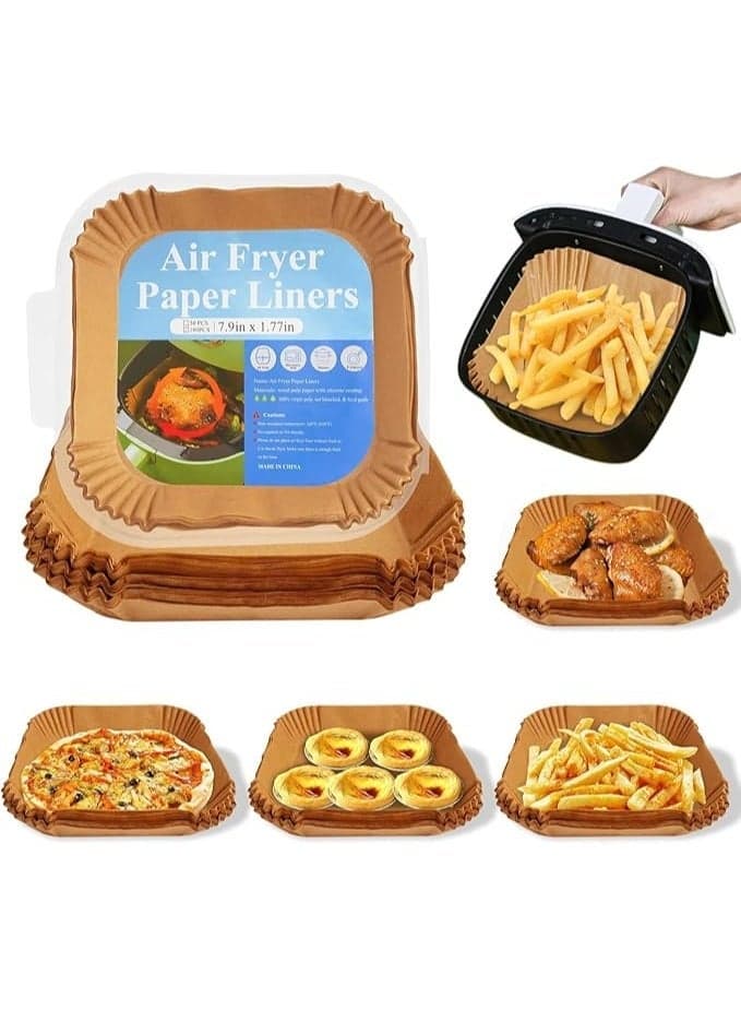 100-Piece Square Air Fryer Liners, XXL Disposable Square Oven Parchment Paper Liners Baking & Cookie Sheets (2)