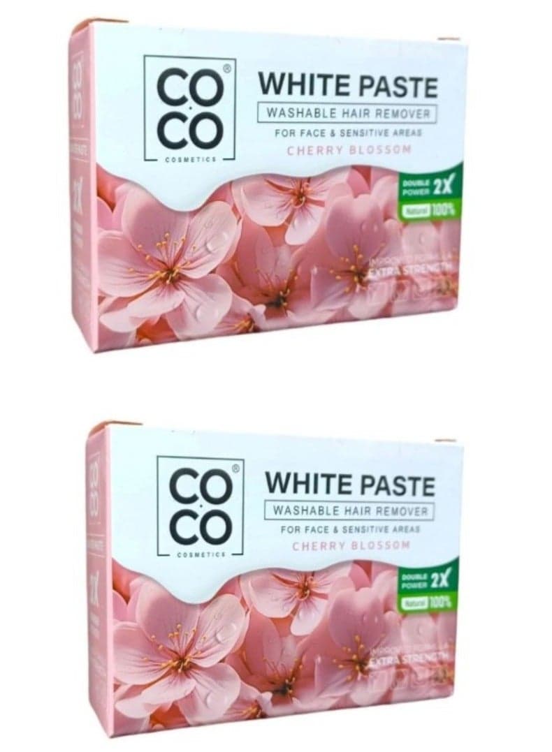 Two Pieces of Coco Cherry Blossom White Paste for Body and Facial Hair Removal 2*100g Waxing