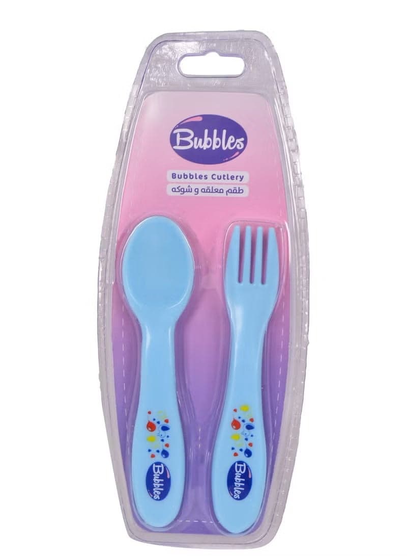 Bubbles Baby spoon and fork-bby blue Forks, Knives & Spoons (2)