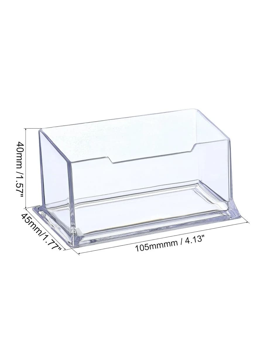 Business Card Holder - 105 x 45 x 40 mm, Desktop Name Card Display Holder - Acrylic, 1 Desktop Slot, Clear Pencil Holders (٢)