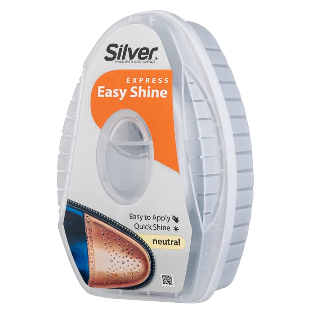 Silver Express Shoe Shine Sponge - Instant Shine Shoe Polish For Shoes, Boots & More - Quick and Easy Shoe Shiner - 6ml (Neutral)