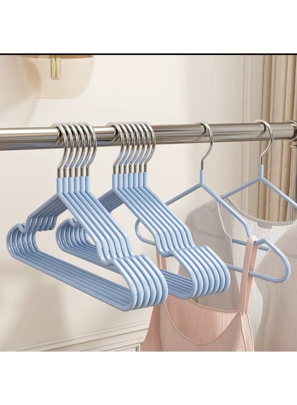 Stainless Steel Coated Hanger, 10 Pieces, Color may vary Closet Clothes Hangers (٣)