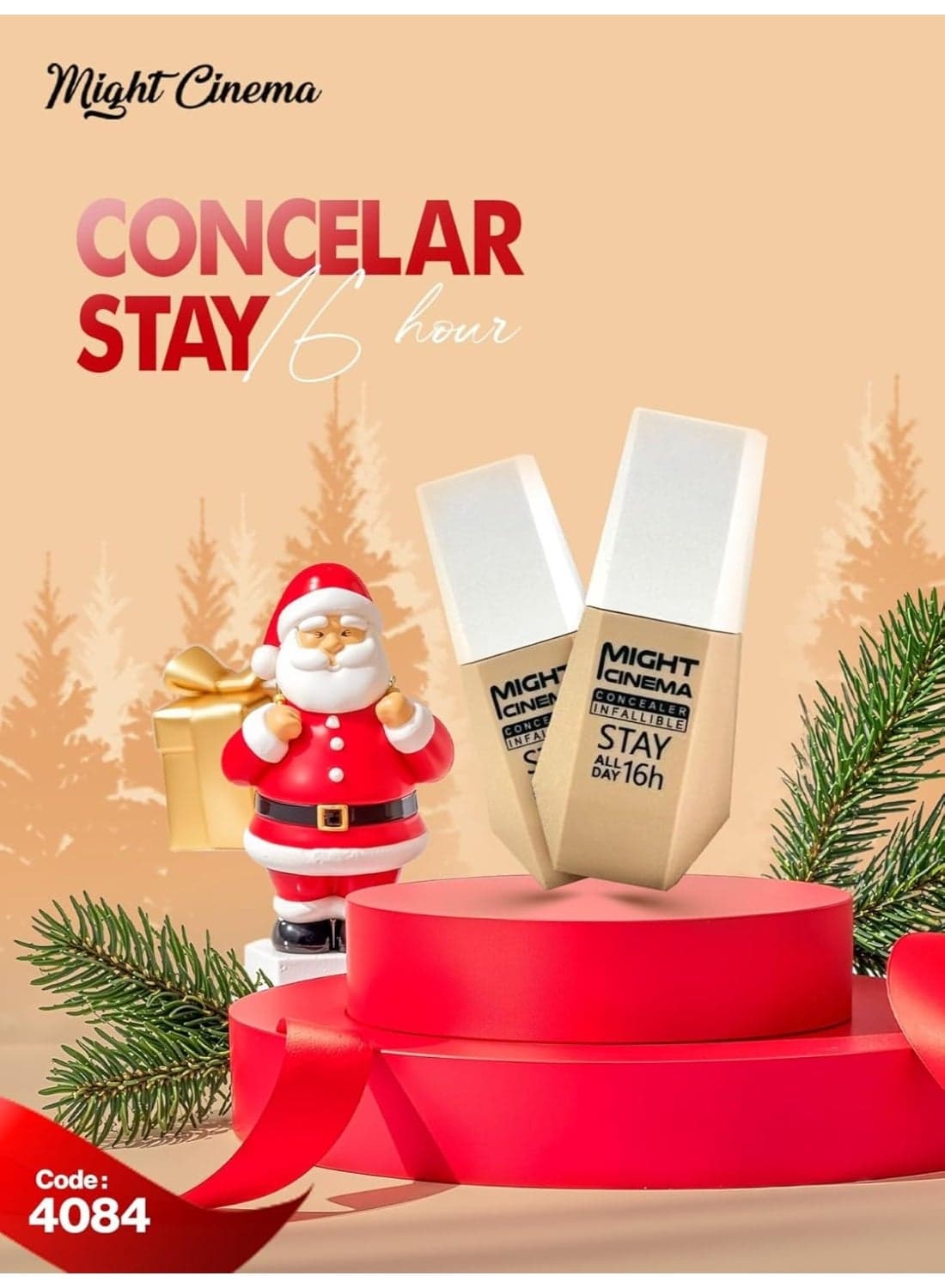 Might Cinema Infallible Concealer - 4084 Lasting all day, 16 hours - 10g - 101 Concealers & Correctors (٨)