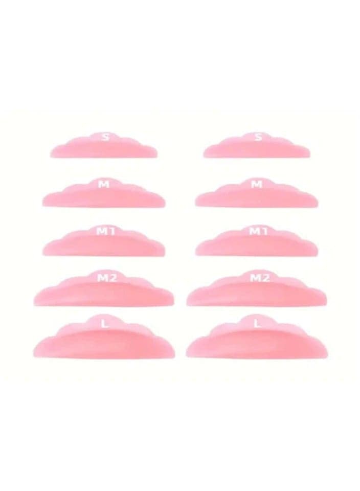 Silicone Eyelash Curler Lifting Pad 10 Pairs 5 Sizes Eyelash Tools (٣)