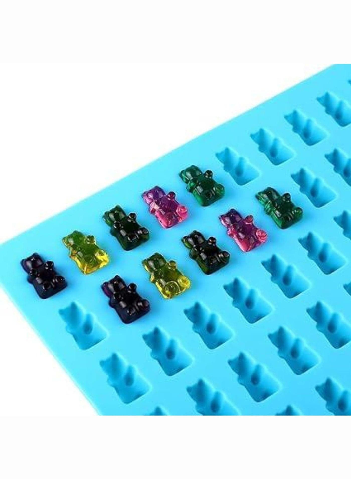 1pc 50 cavities silicone gummy candy molds with extra dropper Decorating Tools (٤)
