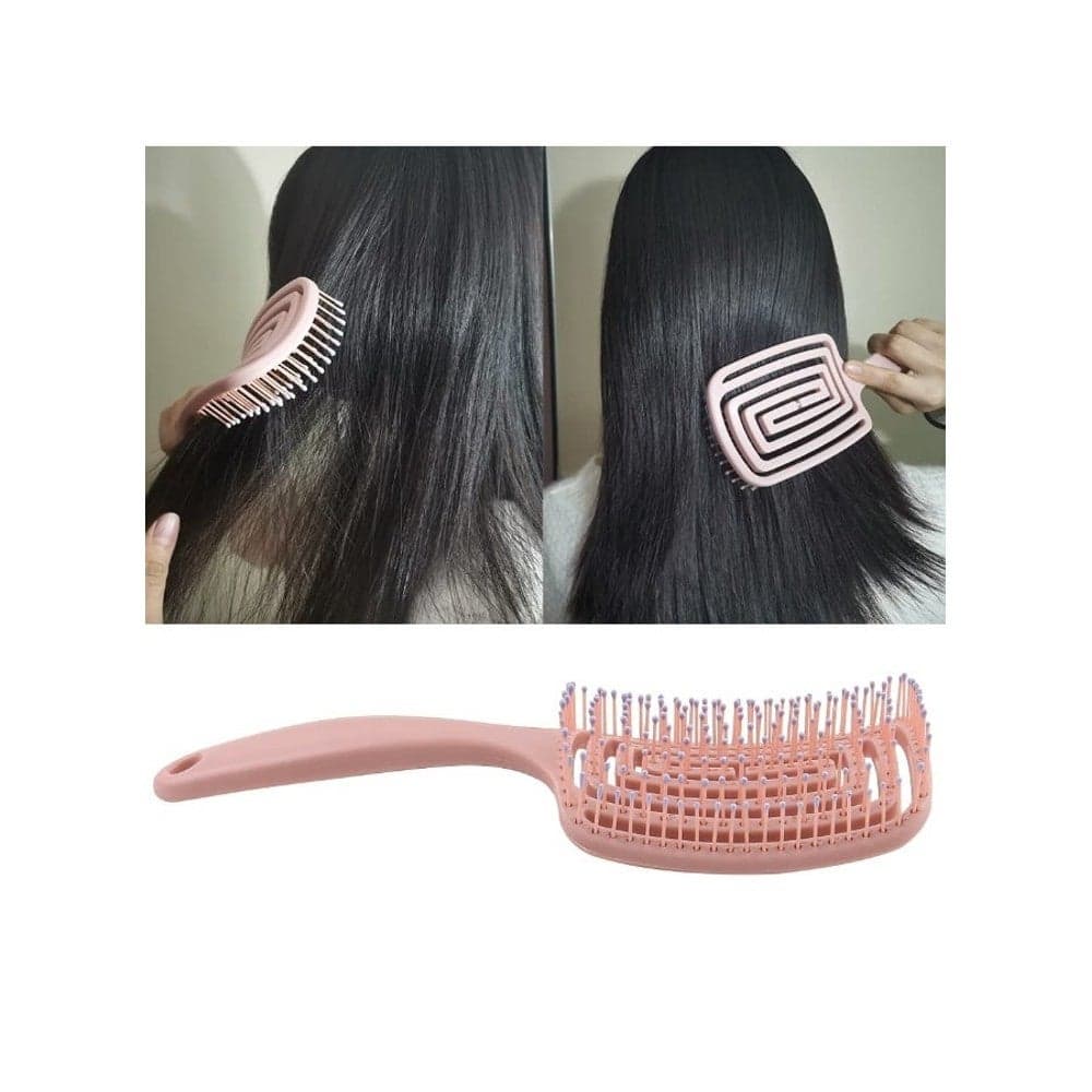 Anti-Static Hair Brush – Pain-Free Detangling Comb, Ergonomic Curved Vented Shape for Thick Hair, Random Color (٤)