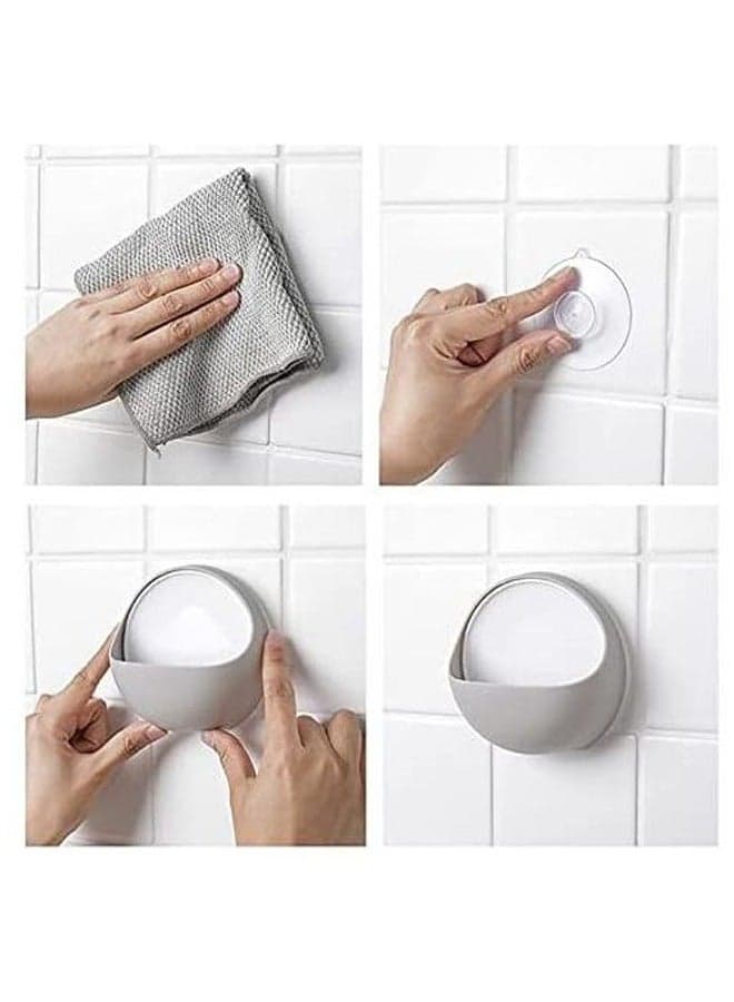2 plastic holders and organizers for soap and toothbrushes Soap Dishes (٥)