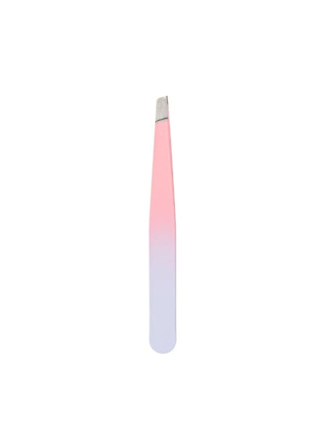 ملقط تجميل برأس مائل من الستانلس ستيل لإزالة الشعر وتهذيب الحواجب 9.5 سم متعدد الألوان Tweezers (3)