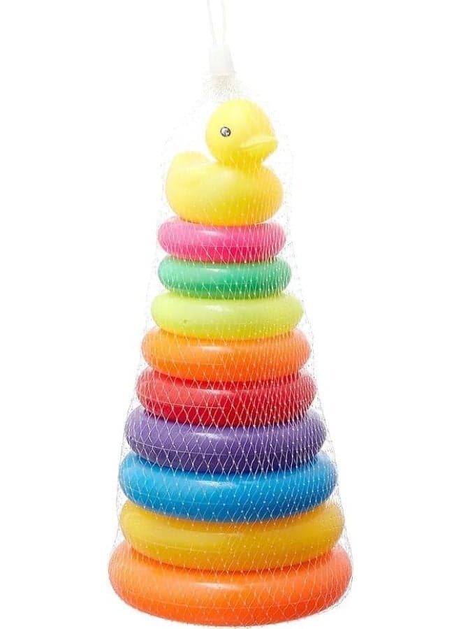 Colorful Duck Stacking Ring Toy for Babies & Toddlers – BPA-Free Educational Stacker for Hand-Eye Coordination, Color Recognition & Fine Motor Skills Stacking & Nesting Toys