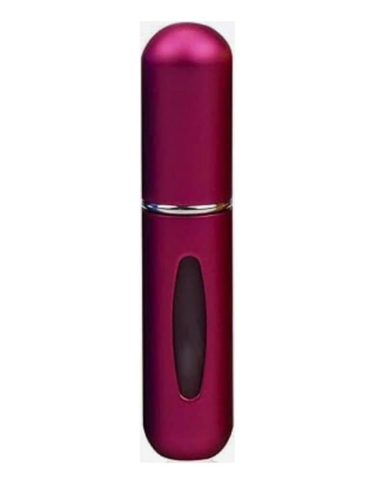 Luxury Mini Refillable Perfume Bottle 5ml Empty Round Cosmetic Travel Spray Bottle (Matte Fuchsia)