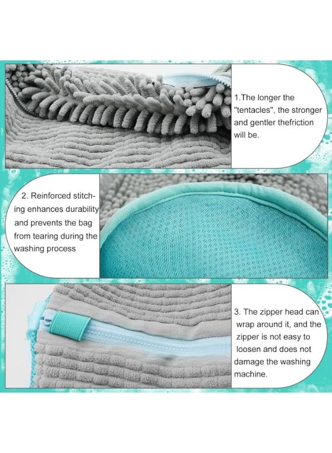 Shoe Washing Bag for Machine Wash, Durable Mesh Laundry Bag with Zipper for Sneakers and Sports Shoes(Gray) Travel Laundry Bags (4)