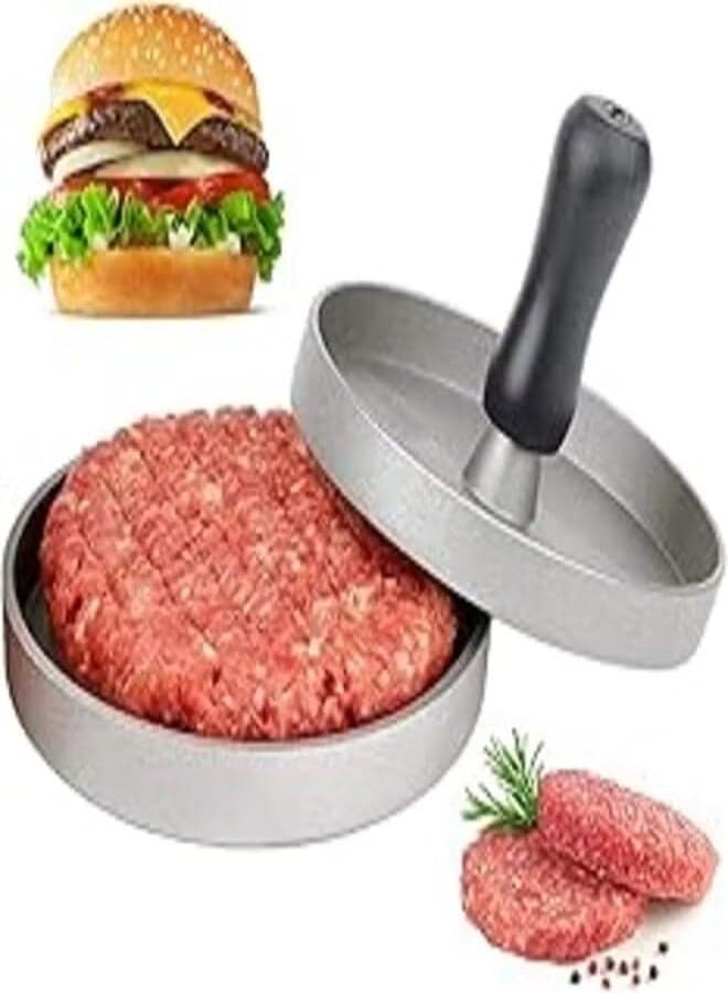 Generic Non-Stick Burger Press Patty Maker – Aluminum Hamburger Mold with Handle – Easy Meat Shaper for BBQ & Grilling - multicolor Meat & Poultry Tools (٥)