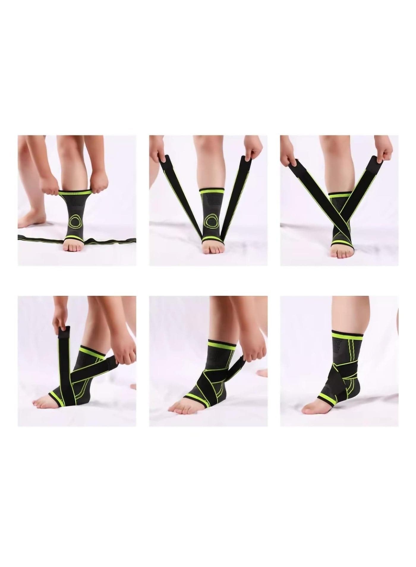 Ankle Compression Sleeves Support Brace with Adjustable Straps for Plantar Fasciitis Sprains Sports Red Large 2 Pack (6)