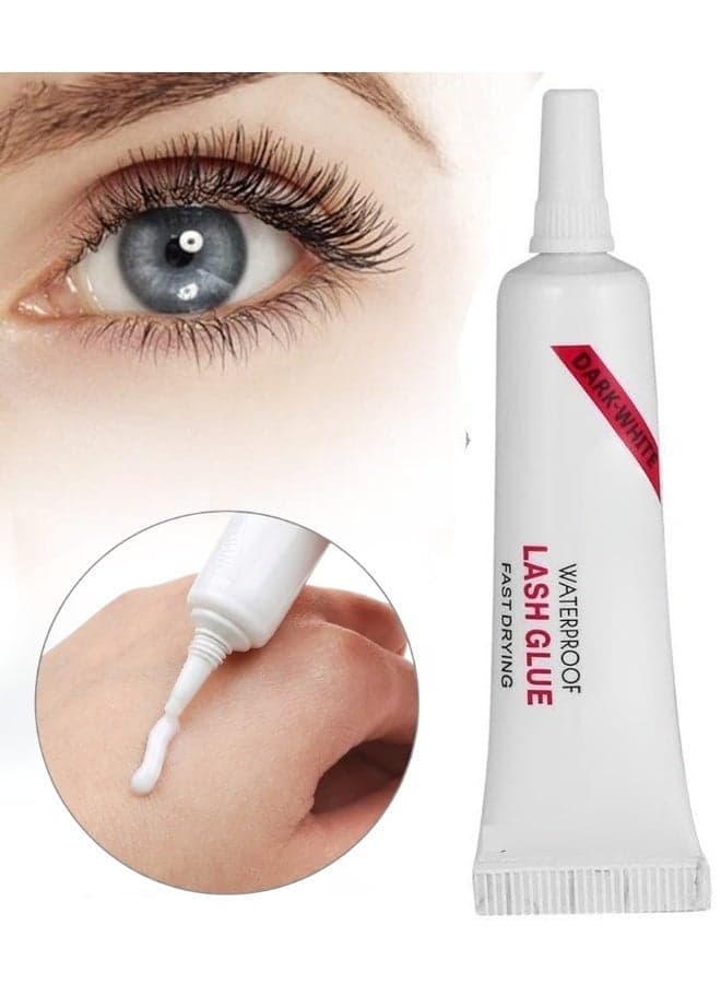Professional Waterproof Eyelash Glue 7g Clear Drying Lash Adhesive – Fast Drying Strong Hold Glue for False Lashes and Strip Eyelashes, Long Lasting Waterproof and Sweat Resistant Formula, Flexible Latex Based Adhesive with Precision Applicator, Professional Makeup Beauty Accessory Eye Lashes Glue