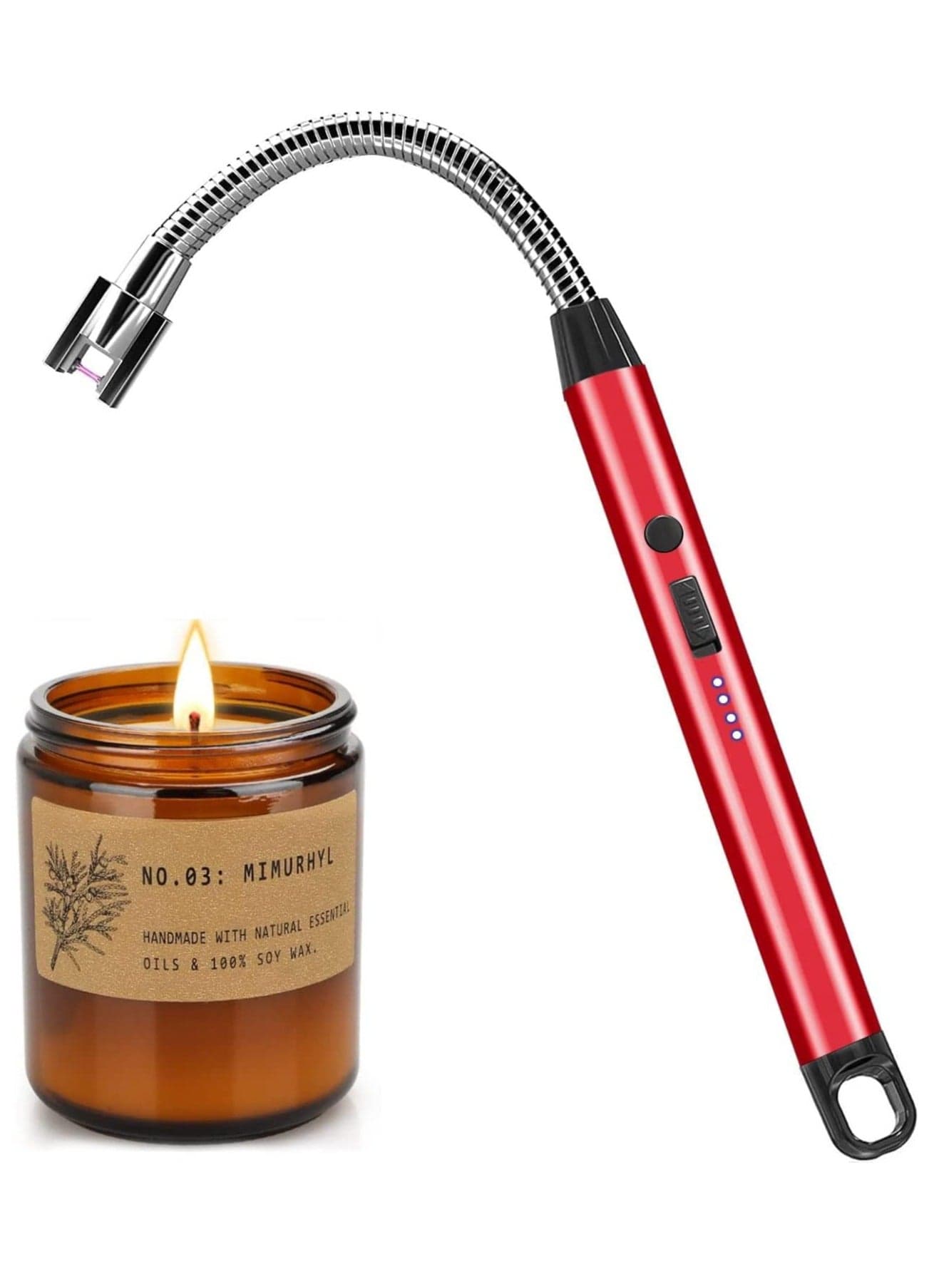 Rechargeable electronic lighter, no gas required, metal version, not plastic, USB, for kitchen and trips - multi-colored Kitchen Utensils & Gadgets