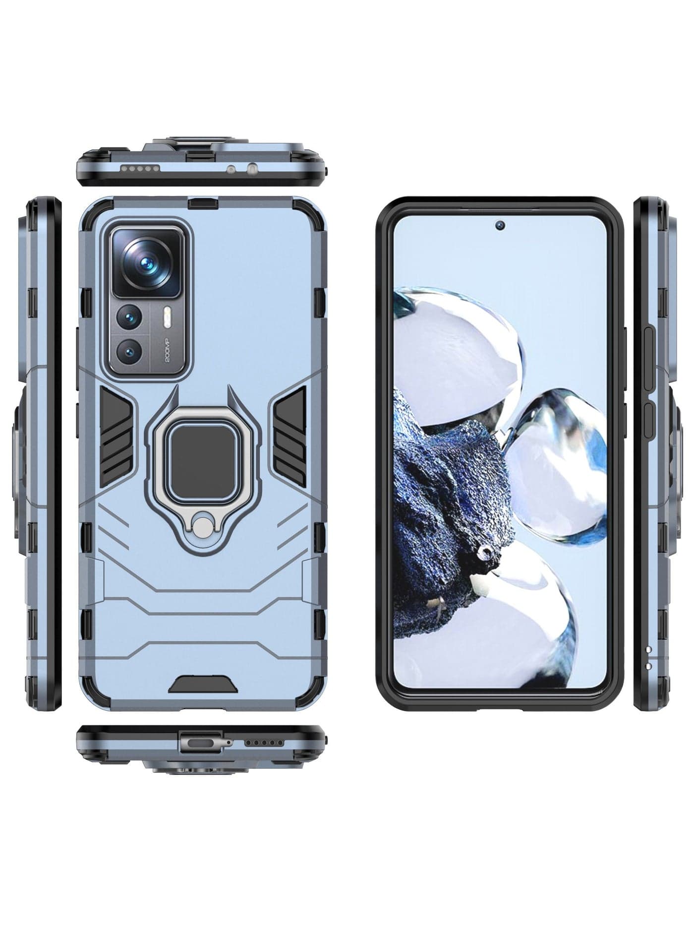 Compatible With Xiaomi 12T/12T Pro Black Panther Back Cover (Blue) (3)