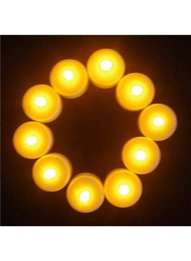Set of 10- LED Flameless Tea Light Candle Yellow