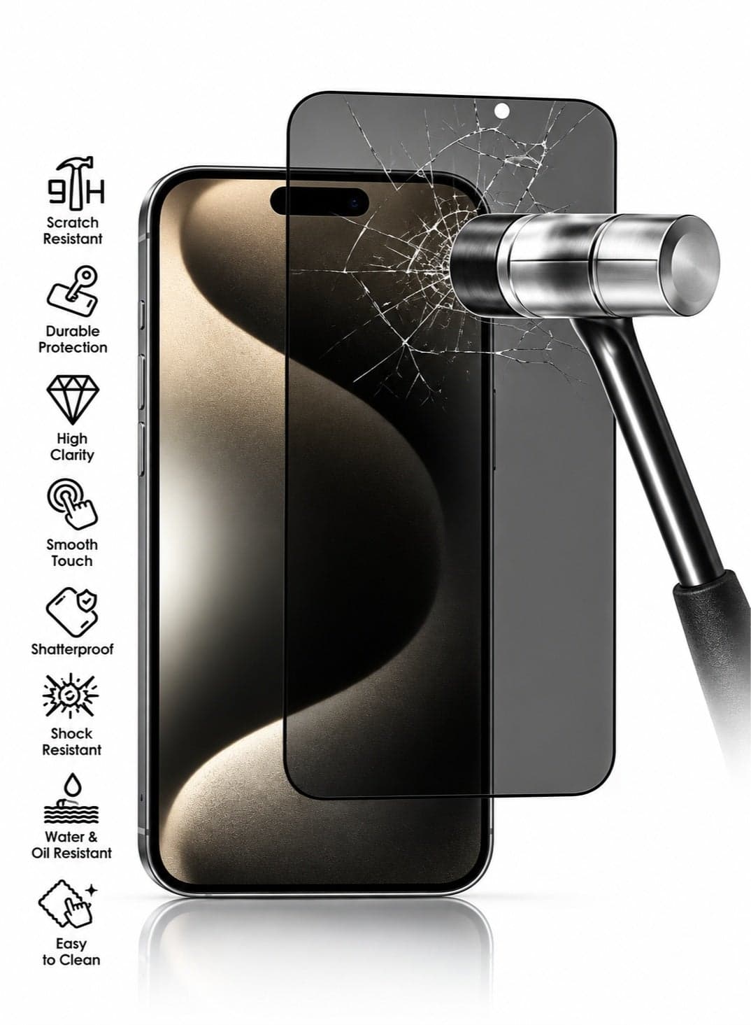 Privacy Screen Protector for iPhone 17 Pro Max - Anti-Spy Protection for Enhanced Privacy with ESD Anti-Static Technology (4)