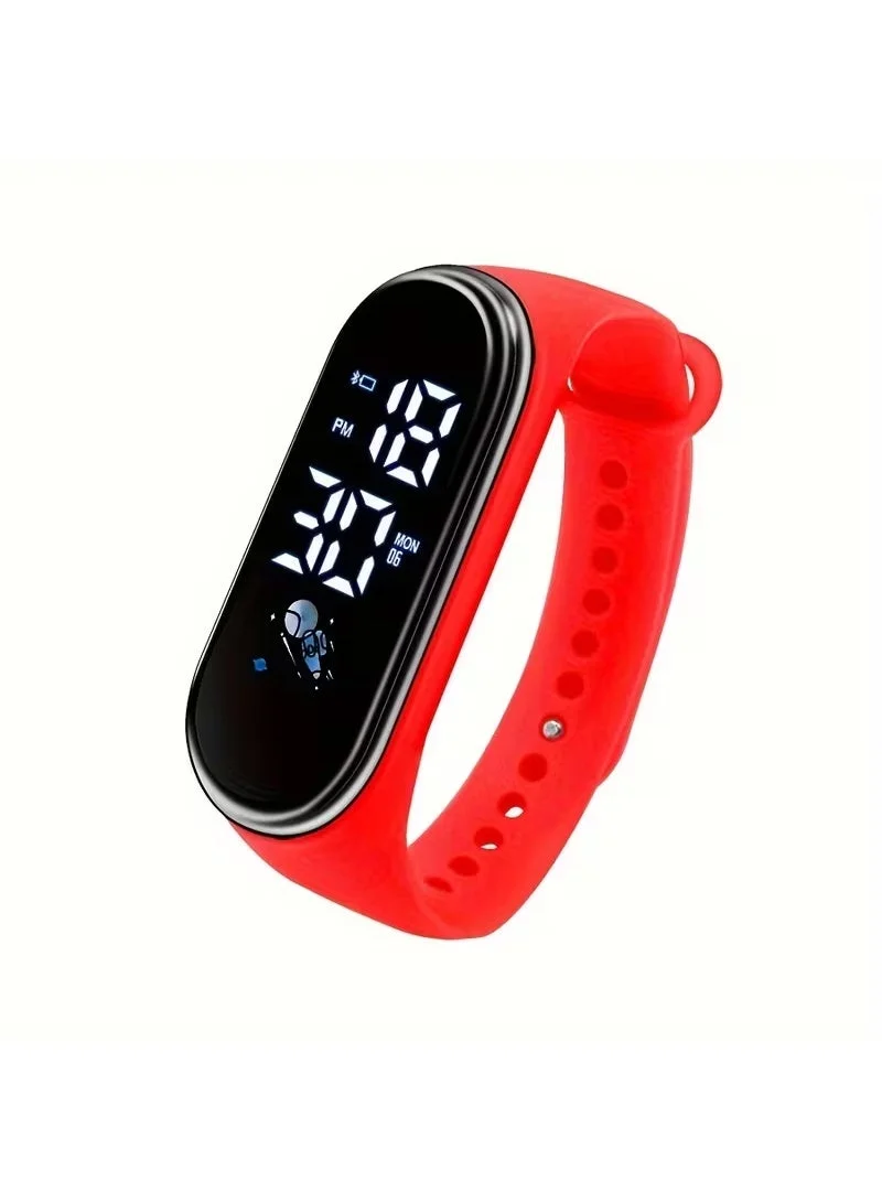 Kids Digital Sports Watch with LED Display and Silicone Strap – Red Kid's Sports