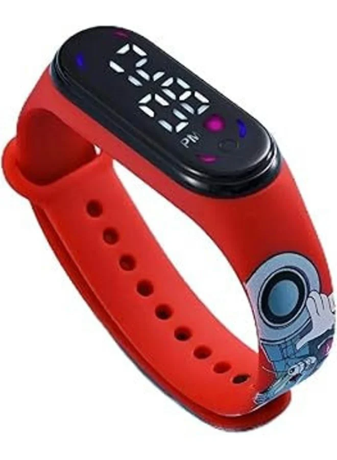 Kids Digital Sports Watch with LED Display and Silicone Strap – Red Kid's Sports (3)