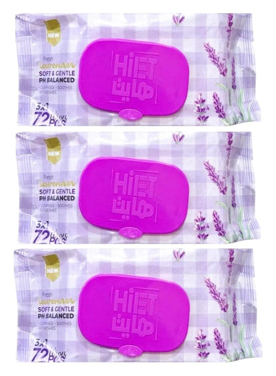 Hiet Fresh Wet Wipes Lavender 72 Wipes (3Pc) Cleaning Wet Wipes