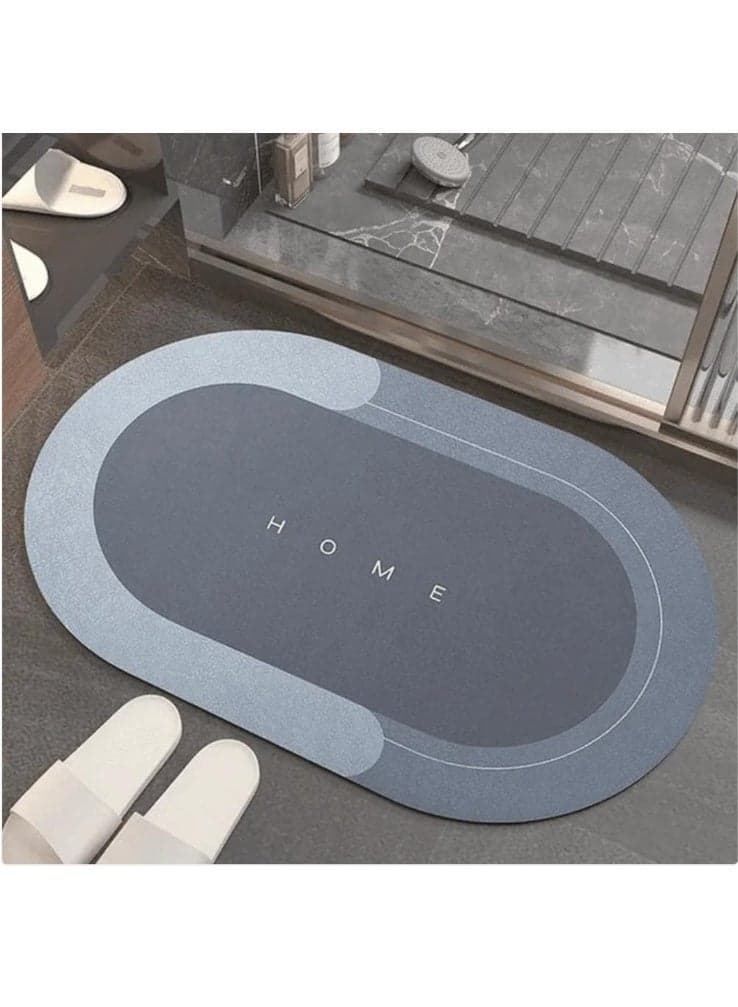 Super Absorbent Quick Dry Anti-Slip Bath Rug - Elegant Oval Design - Multi Color - 1 Piece Bath Mats & Rugs