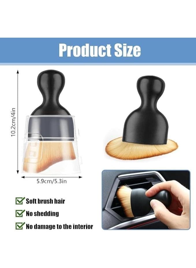 Set of 2 Multi Purpose Dust Cleaning Brush With Protective Cover Soft Angled Bristles For Keyboard Electronics Car Interior Dashboard Furniture Corner Cleaning Portable Design Car Detailing Brushes (٨)