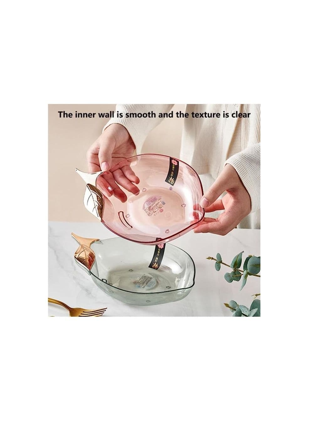 Snack Tray Creative Shape Food Grade Large Capacity Stackable Transparent Save Space Plastic Dry Fruit Sundries Organizer Tray Decoration Home Supplies Lemon Brown Serving Pieces (٢)