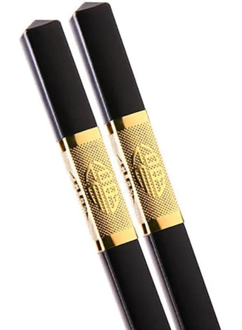 5-Pairs Wooden Chopsticks Set, Reusable Non-Slip Asian Eating Sticks with Elegant Design (7)