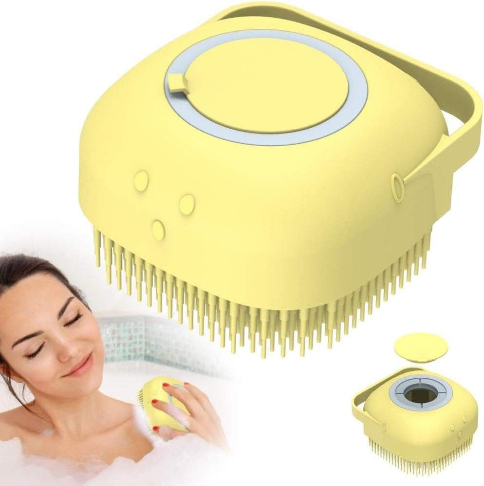 New Shower Loofah with Shower Gel Reservoir, Camera Shape, High Foam Body Brushes (3)