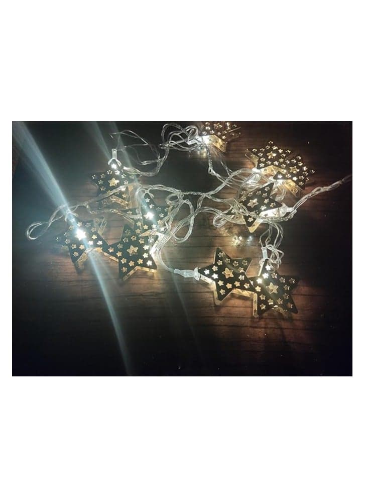 Golden Metal Decorative String – 10 Star Pieces M-2 Light-Up Toys (٤)